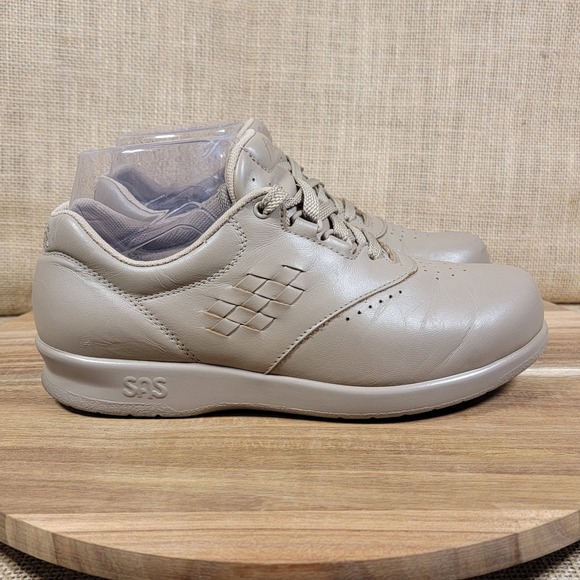 SAS Shoes - SAS Free Time Shoes Leather Comfort Walking Beige Lace Up Orthopedic Women's 5.5